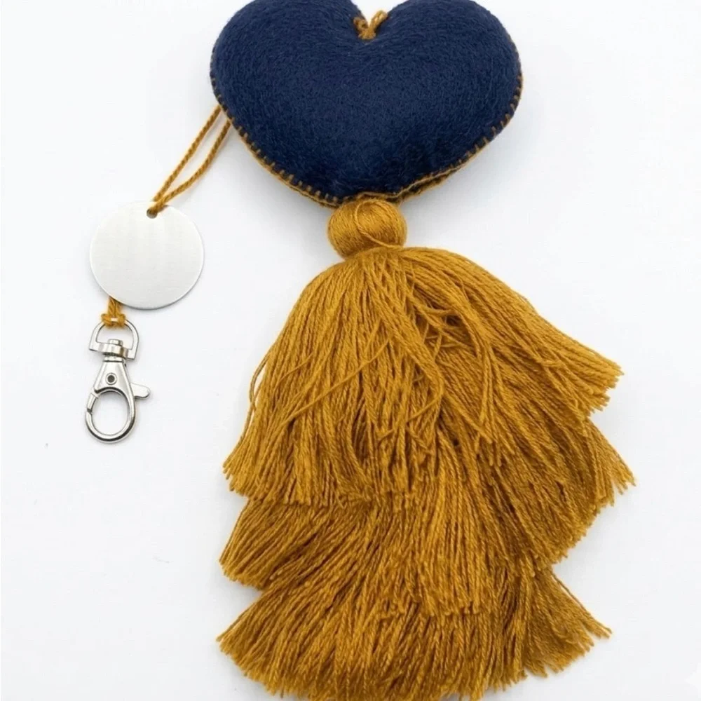 Heart Tassel Bag Charm Keychain